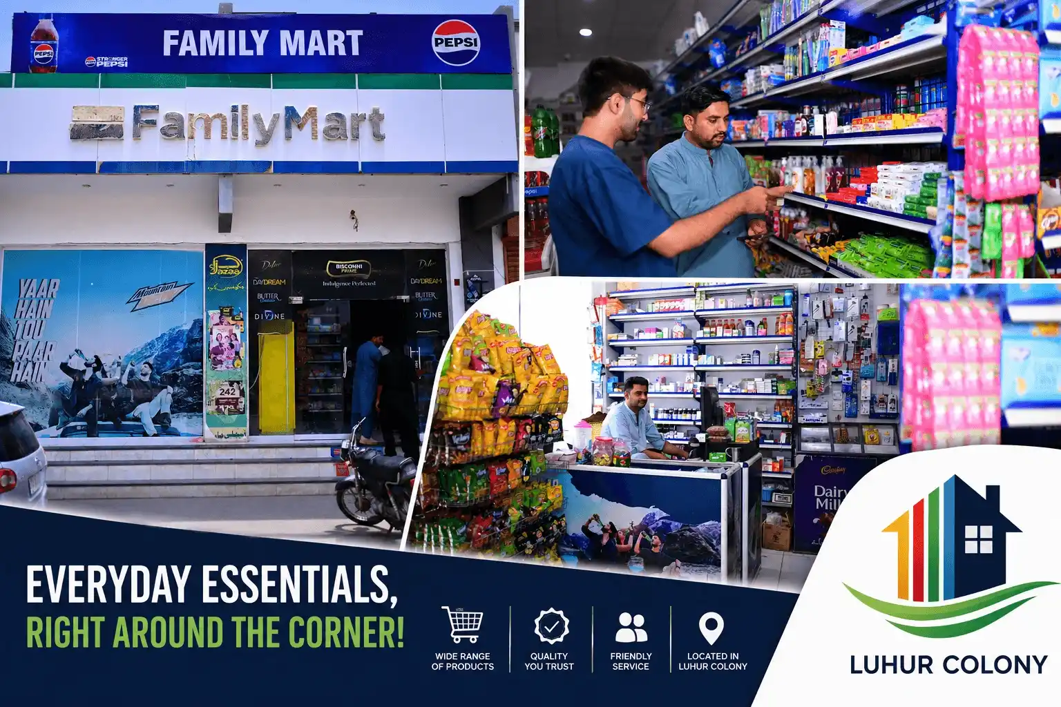 Family Mart grocery store inside Luhur Colony