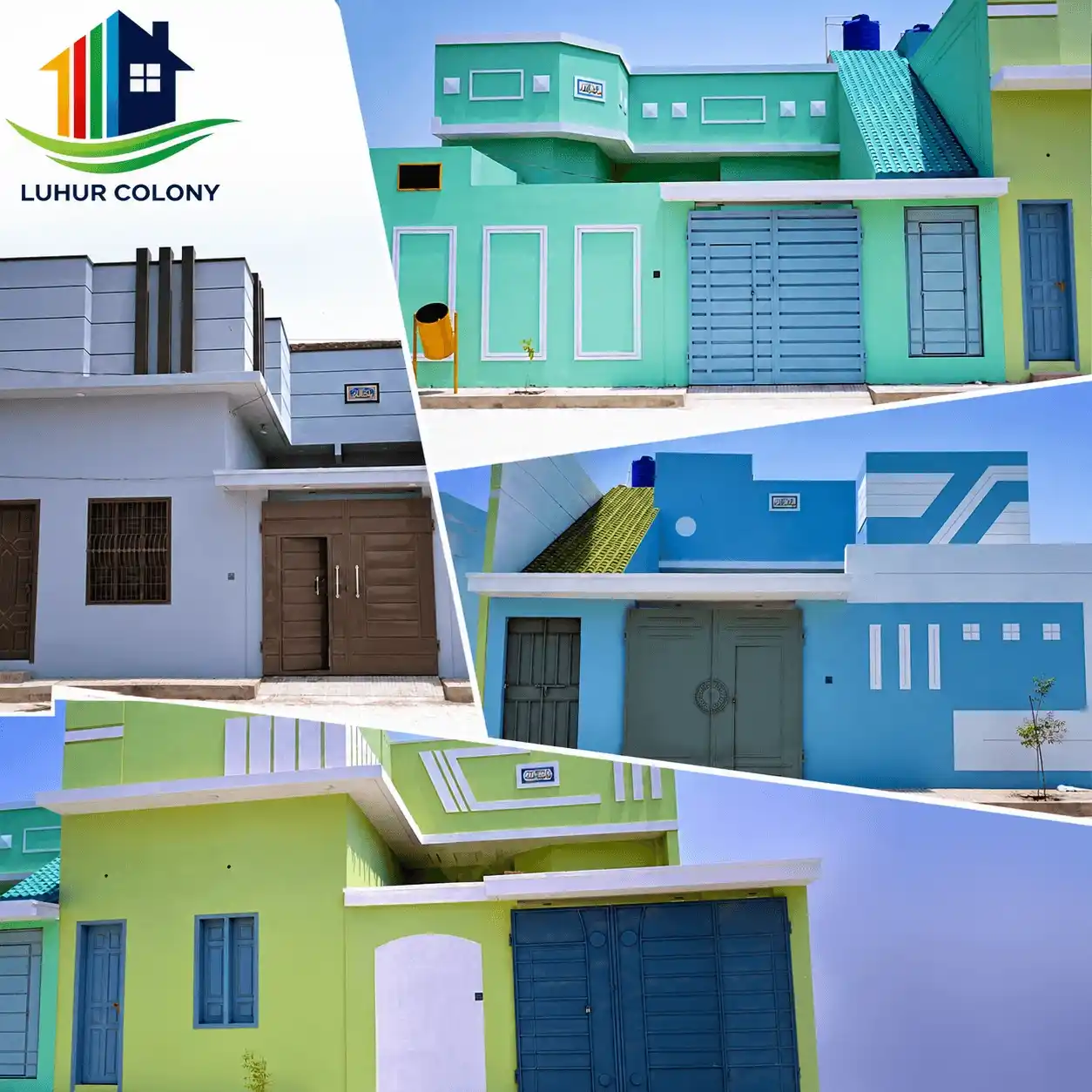 Collage of multiple Luhur Colony ready-made villas